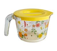 Glass Measuring Cup with Lid, 2 Cup High Borosilicate Glass Measuring Cups with Handle, Microwave & Oven Safe, Dual Scale for Dry and Liquid Ingredients