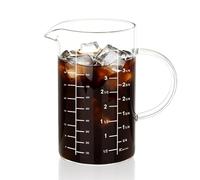 Glass Measuring Cup with Multiscale Precision & V-Shape Pouring Edge，High-Temperature Resistance & Non-Slip Design for Home Chefs-1Pack (1000ml)