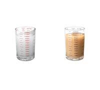Glass Measuring Cups for Small Amounts of Liquids Such as Milk, Coffee, Cocktails, Whisky, Tequila, Spirits and Wine, 2 Pcs - One Red, One Black (120ML)