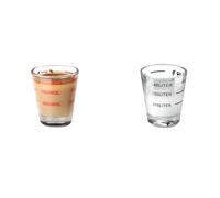 Glass Measuring Cups for Small Amounts of Liquids Such as Milk, Coffee, Cocktails, Whisky, Tequila, Spirits and Wine, 2 Pcs - One Red, One Black (45ML)