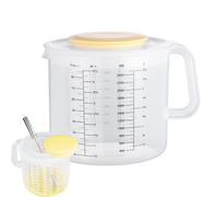 Glass Measuring Jug - Measuring Jug with Lid | 2400ml Measuring Jugs | Large Measuring Cup with Lid | Marking Cup Mixing Bowl | Graduated Bowls for Salad Mixing, Cream Whipping, Egg Mixing
