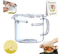 Glass Microwave Bacon Cooker Crispy Bacon Maker Tray Dish Container Rack for Oven 2.1L Heat Resistant Cooking Pot Steamer Bowl with Silicone Cover Lid Grease Catcher Popcorn Popper (1PC)