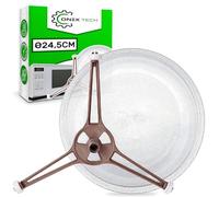 Glass Microwave Plate Replacement with Diameter Ø 24,5 cm has 3 Fixing Feet on the Base - ONIX TECH