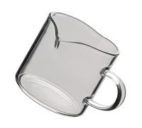 Glass Milk Frothing Cup Art Pitcher 120ml Double Mouth Latte | Easy Pouring, Smooth Rounded Edges, for Home Enthusiasts and Café Staff, Cream or Dressing Use