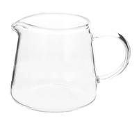 Glass Milk Pitcher Pouring Cup with Handle, Coffee Creamer 550ml | Heat-safe Serving, Shaped Spout, Ergonomic Grip, Design, for Honey Sauce, Dressing, Home Bars