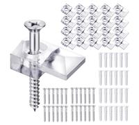 Glass Mirror Clip - Secure Assembly Brackets with Screws, Frameless Panel Support Terminals | Heavy Duty Fixing Brackets for Cabinets, Wall Units, Hardware