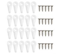 Glass Mirror Fixing Clips 50pcs Plastic Wall Mounting Bracket Kit for Frameless Mirrors Acrylic Panels on Drywall Plasterboard White 5mm(D 20pcs)
