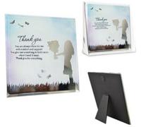 Glass Mirror Hanging Wall Plaque Reflection Box Gift Set Home With Stand Picture Message Thank You