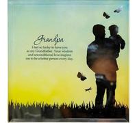 Glass Mirror Hanging Wall Plaque With Stand Reflection Box Gift Set Home Picture Message For Grandpa