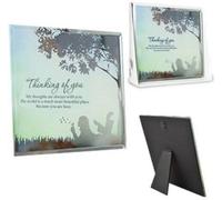 Glass Mirror Hanging Wall Plaque With Stand Reflection Box Gift Set Home Picture Message Thinking Of You