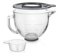 Glass Mixing Bowl 5 QT for KitchenAid 4.5 and 5 Quart Tilt-Head Stand Mixers, Measuring cups with scales, Fits Artisan KSM150, RRK150, KSM100, K45SS, KSM90, KSM95, K45, KSM110, 5KSM125