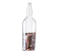 Glass Money Bottle - Piggy Bank for Adults - Luxury Money Box Holds Over £2,500 In £1 Coins!