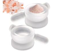 Glass Mortar Bowl - Manual Grinder for Nuts Pills | Non Slip Pestle Set with Compact Design, Kitchen Gadget for Garlic Pepper Seasoning Powder Lab Mixing Outdoor Cooking Chefs