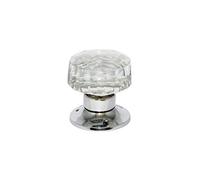 Glass Mortice Knob Set 60mm Chrome Plated