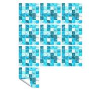 Glass Mosaic Tiles, 10 Pcs PVC Self-Adhesive Mosaic Tile Stickers Multicolor Multiple Sizes(Color 5,15X15cmX10pcs)