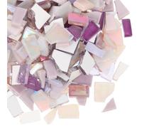 Glass Mosaic Tiles for Crafts, Irregular Handmade Pieces for Hobbyists | Uniform Thickness, Shiny Vibrant Finish, Easy Pattern Filling for Coasters, Seats and Home Decoration Random Color