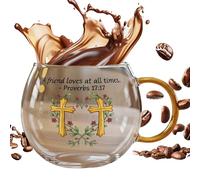 Glass Mug - Painted Glassware + Coffee Mug | Versatile Hot Cold Drink Cup + Halloween Cup | Spooky Festive Beverage Mu.g for Coffee Tea Milk Suitable for Kitchen Office Party Travel Daily Use