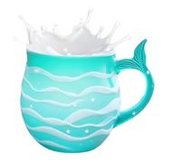 Glass Mug | Sea Wave Drinkware - Coffee Glasses Mermaid Drinking Cups,for Hot Cold Beverage Milk Water Juice Home Decor Office Dorm Restaurant Bar Adults Kids Birthday