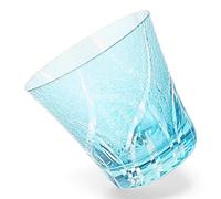 Glass mug with rugsa cut for dinner exquisite Ø 94 x H85 mm 240 cc carved bed bugs aqua new colors on the bottom Gorgu PNO.331596