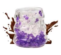 Glass Mugs - Dried Flower Glass Coffee Cup - Reusable Tumbler Drinkware Containers Home Decor Girls Women Cappuccino Latte Tea Juice Water Hot Cold Beverage Kitchen