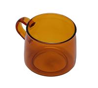 Glass Mugs for Hot Beverages, 350ml Clear Glass Coffee Cup Tea Mugs with Handles Drinking Milk Cup for Water Juice Tea Espresso(Amber)