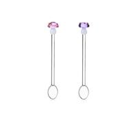 Glass Mushroom Spoons - Set of 2 Pink one size