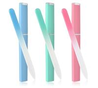 Glass Nail File,for Shaping and Styling Nails,Strong Glass File for Natural and Artificial Nails,Double Sided,Includes Protective Case,Perfect for at Home Or On The Go Manicures