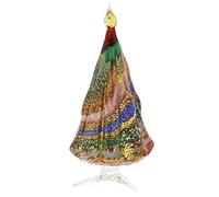 Glass Of Venice Murano Glass Christmas Tree Standing Sculpture - Red and Gold. Christmas Ornament for Holiday Decor, Italian Handmade