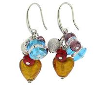 Glass Of Venice Murano Glass Donatella Heart Charms Earrings - Multicolor