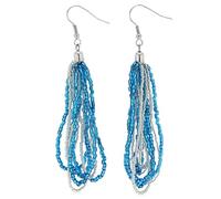 Glass Of Venice Murano Glass Gloriosa Seed Bead Earrings - Silver Aqua