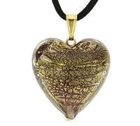 Glass Of Venice Murano Glass Heart Pendant Ca D'oro - Purple