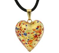 Glass Of Venice Murano Glass Heart Pendant - Multicolor Confetti