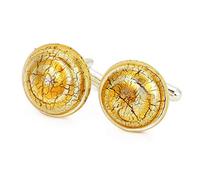 Glass Of Venice Murano Glass Lights Cufflinks - Silver Topaz