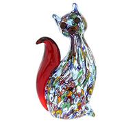 Glass Of Venice Murano Glass Millefiori Cat Sculpture