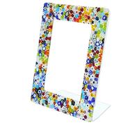 Glass Of Venice Murano Glass Millefiori Photo Frame Multicolor 4X6 Inch for Tabletop Display Horizontal Vertical Home Decor- Photo Display Handmade in Italy