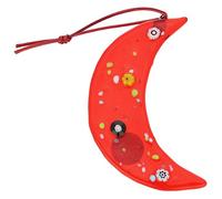 Glass Of Venice Murano Glass Moon Christmas Ornament - Red