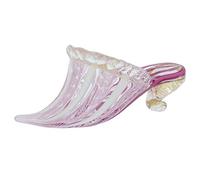 Glass Of Venice Murano Glass Reticello Slipper - Tender Pink