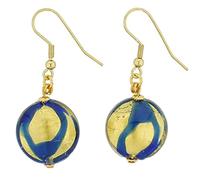 Glass Of Venice Murano Glass Royal Blue Circle Earrings