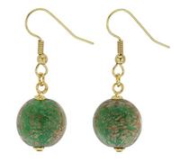 Glass Of Venice Murano Glass Starlight Disk Earrings - Emerald