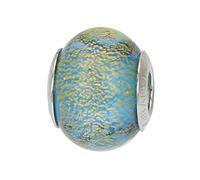 Glass Of Venice Murano Glass Sterling Silver Ca D'Oro Aqua Charm Bead