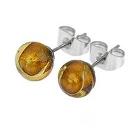 Glass Of Venice Murano Glass Tiny Stud Earrings - Topaz