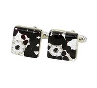 Glass Of Venice Murano Glass Venetian Classic Square Cufflinks - Dark Purple Silver