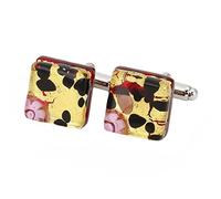 Glass Of Venice Murano Glass Venetian Classic Square Cufflinks - Gold Millefiori
