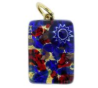 Glass Of Venice Murano Glass Venetian Reflections Rectangular Pendant - Blue Red