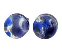 Glass Of Venice Murano Glass Venetian Reflections Round Stud Earrings - Periwinkle