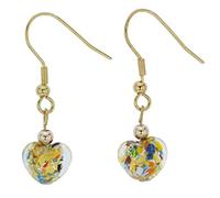 Glass Of Venice Small Murano Glass Heart Earrings - Multicolor Confetti