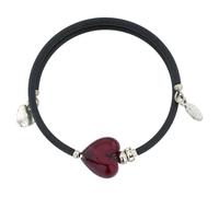 Glass Of Venice Venetian Glamour Murano Glass Bracelet Italian Silver Leaf Lined Red Heart - Handmade Blown Glass - Murano Glass Bracelets for Women