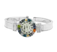 Glass of Venice Venice Glass Watch Murano Glass Multicolored Millefiori Face Bracelet Bangle Metal for Women - Handmade in Italy