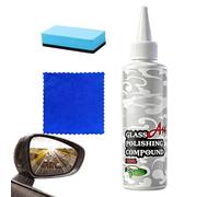 Glass Oil Film Remover - 150ml Polishing Cerium Oxide Solution | Deep Cleaning Long Lasting,Coating Repair Liquid with Sponge | Windscreen Towel for Rainy Window