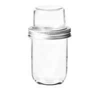 Glass Overnight Oats Jar - Yogurt Parfait Cups | Dual-Layer Glass Containers, Double-layer Parfait Cup, Oats Appetizer Container, For Lunch Overnight Yogurt Meal Prep Snack Snack Cereal Dessert Nut F